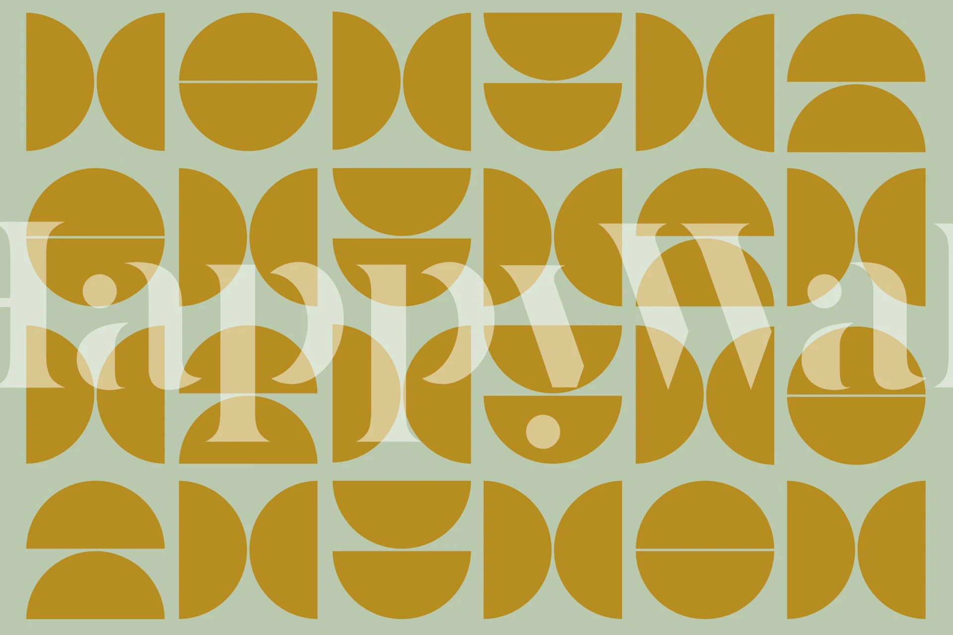 Gyllene senap Bauhaus geometriskt mönster väggmålning