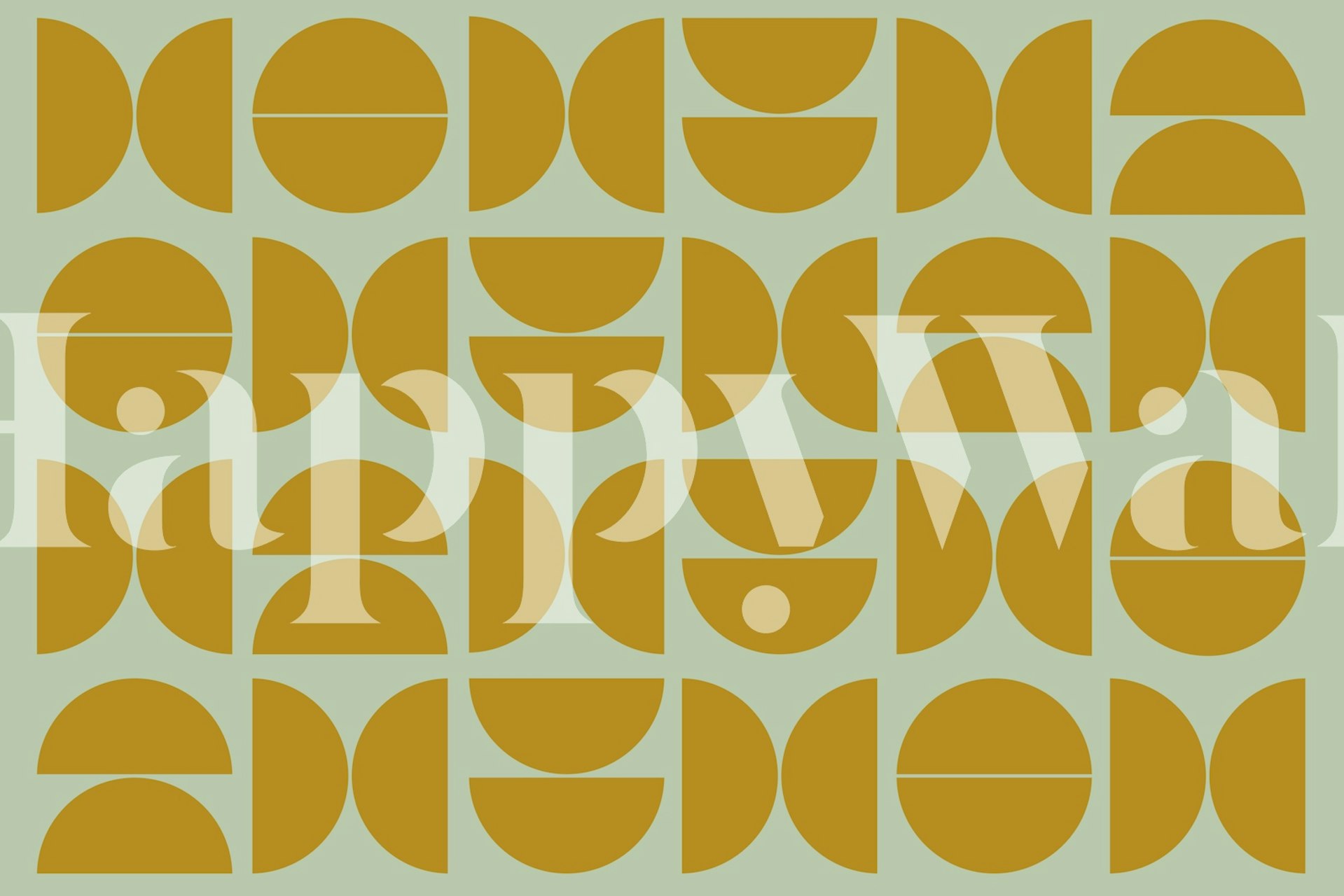 Fotomural vinílico de parede padrão geométrico Golden Mustard Bauhaus