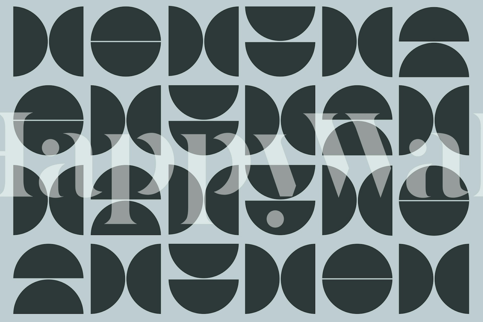 Design tapety Charcoal Bauhaus w pokoju