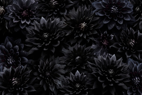 Black Mystic Gothic Flower Night Garden