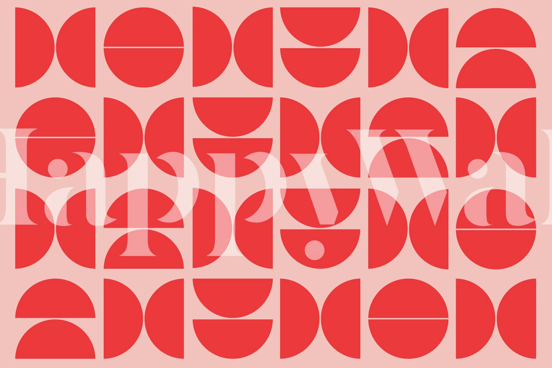 Happy Red Bauhaus wallpaper design