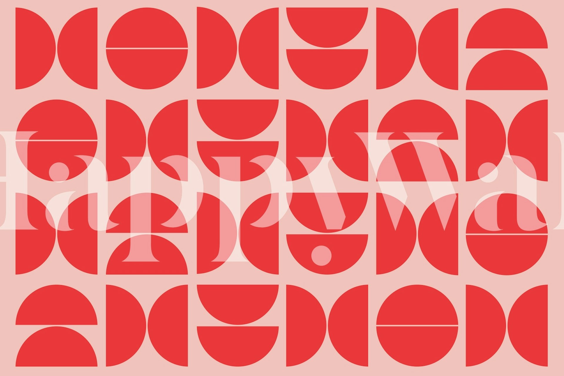 Happy Red Bauhaus wallpaper design