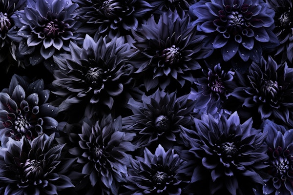 Blue Mystic Gothic Flower Night Garden