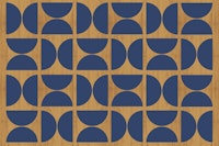Navy Bauhaus Wood wallpaper