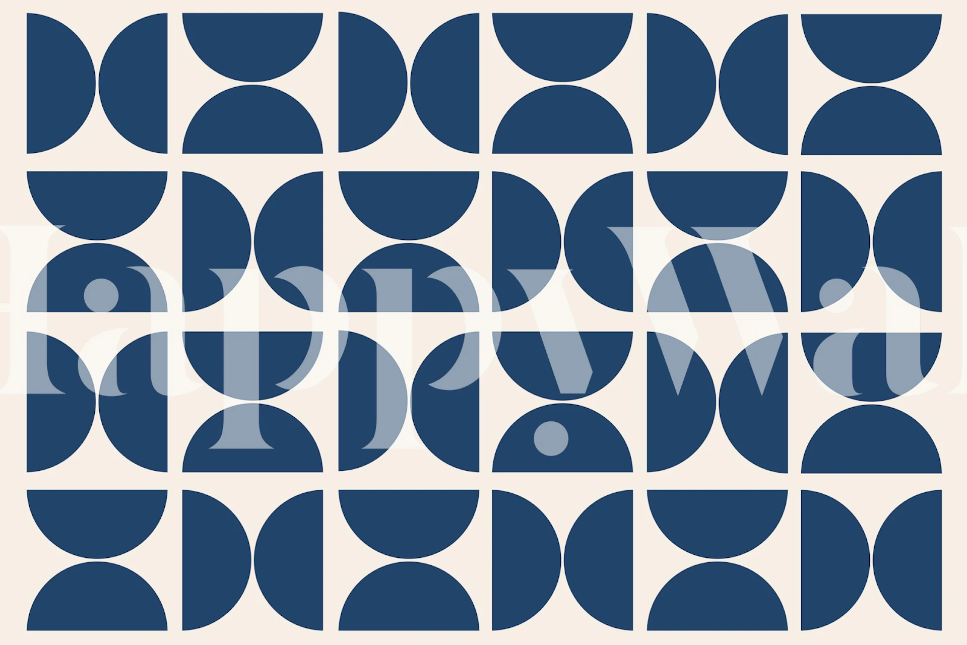 Carta da parati geometrica Navy Bauhaus con motivo a semicerchio