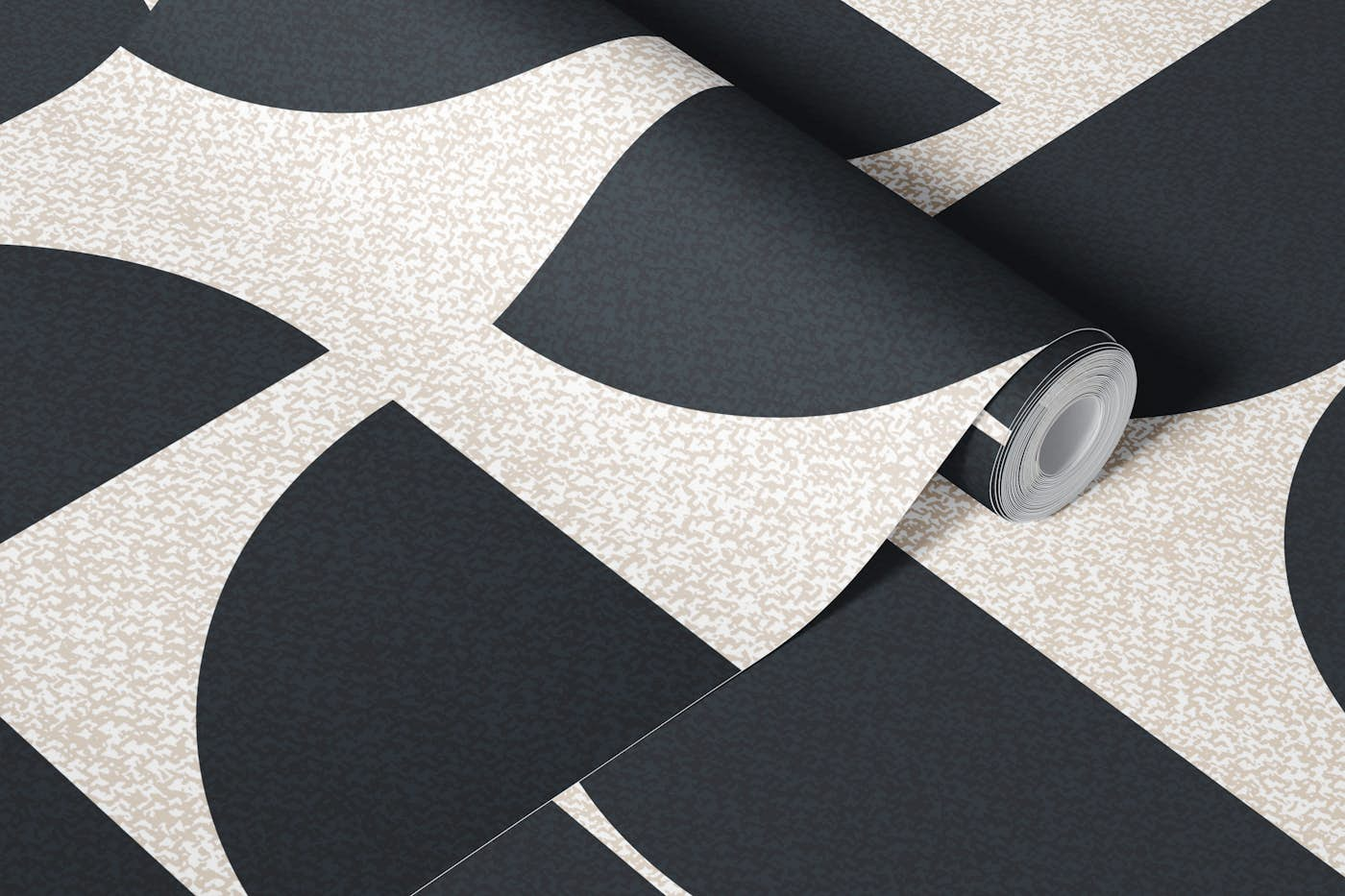 Black Bauhaus wallpaper roll