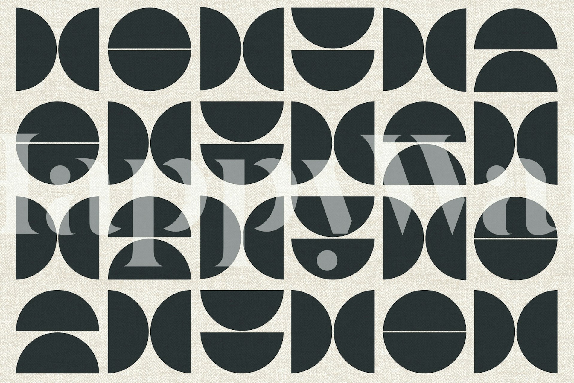 Black Bauhaus wallpaper design in a room