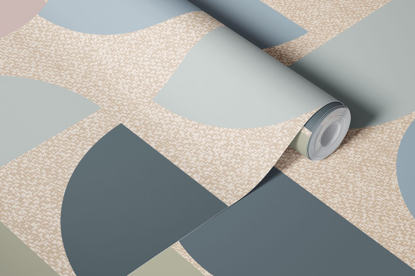 Muted Pastel Bauhaus wallpaper roll