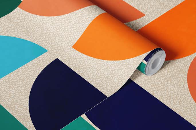 Vibrant Watercolor Bauhauswallpaper roll