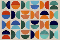 Vibrant Watercolor Bauhaus wallpaper