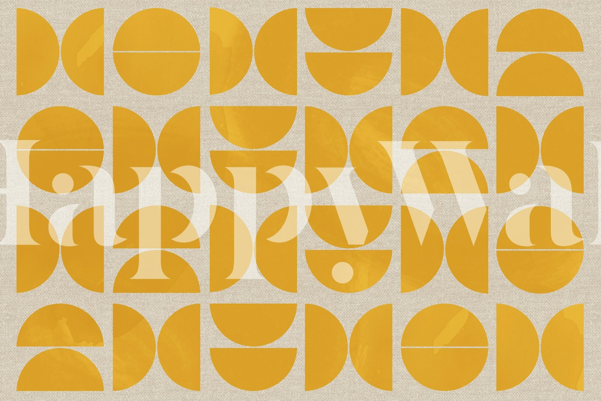 Mustard Bauhaus Abstract wallpaper | Happywall