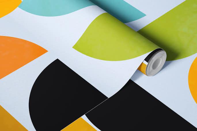 Vivid Bauhaus Cutoutswallpaper roll