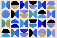 Vivid Blue Bauhaus wallpaper