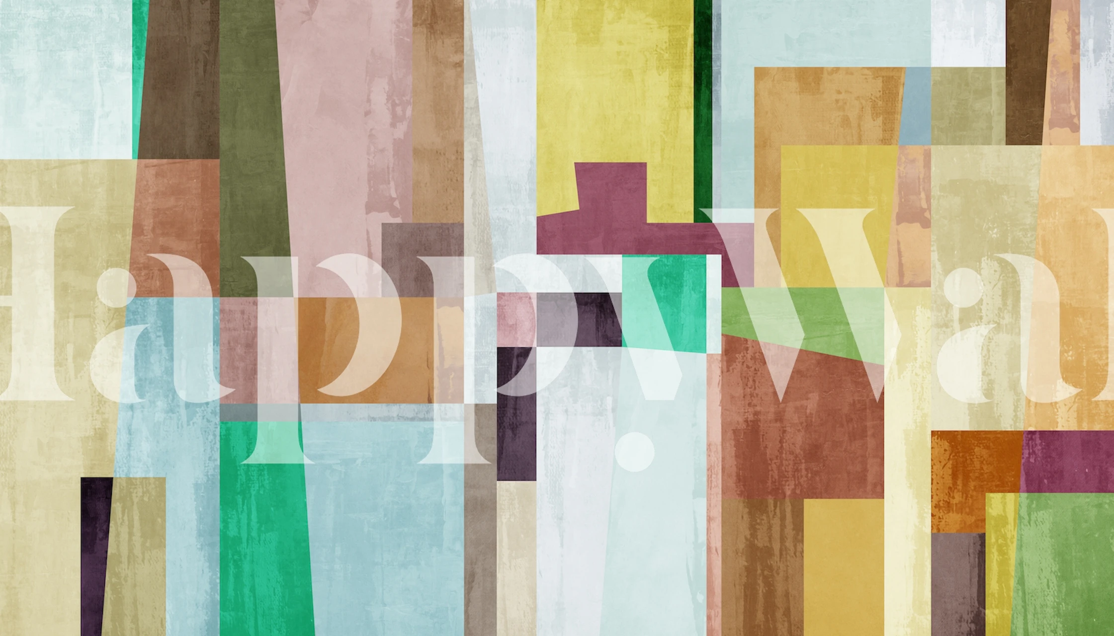 Colorful geometric shapes in muted tones wallpaper