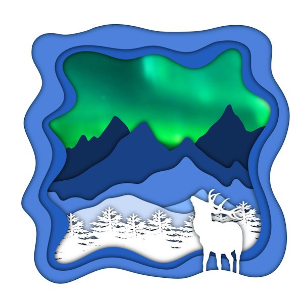 Northern Lights Paper cut