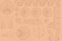 Vintage Architecture Ornaments Peach Fuzz tapete