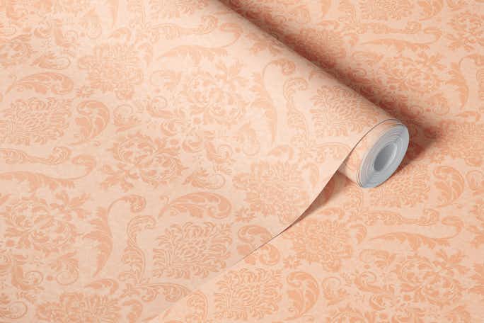 Vintage Victorian Damask Peach Fizzwallpaper roll