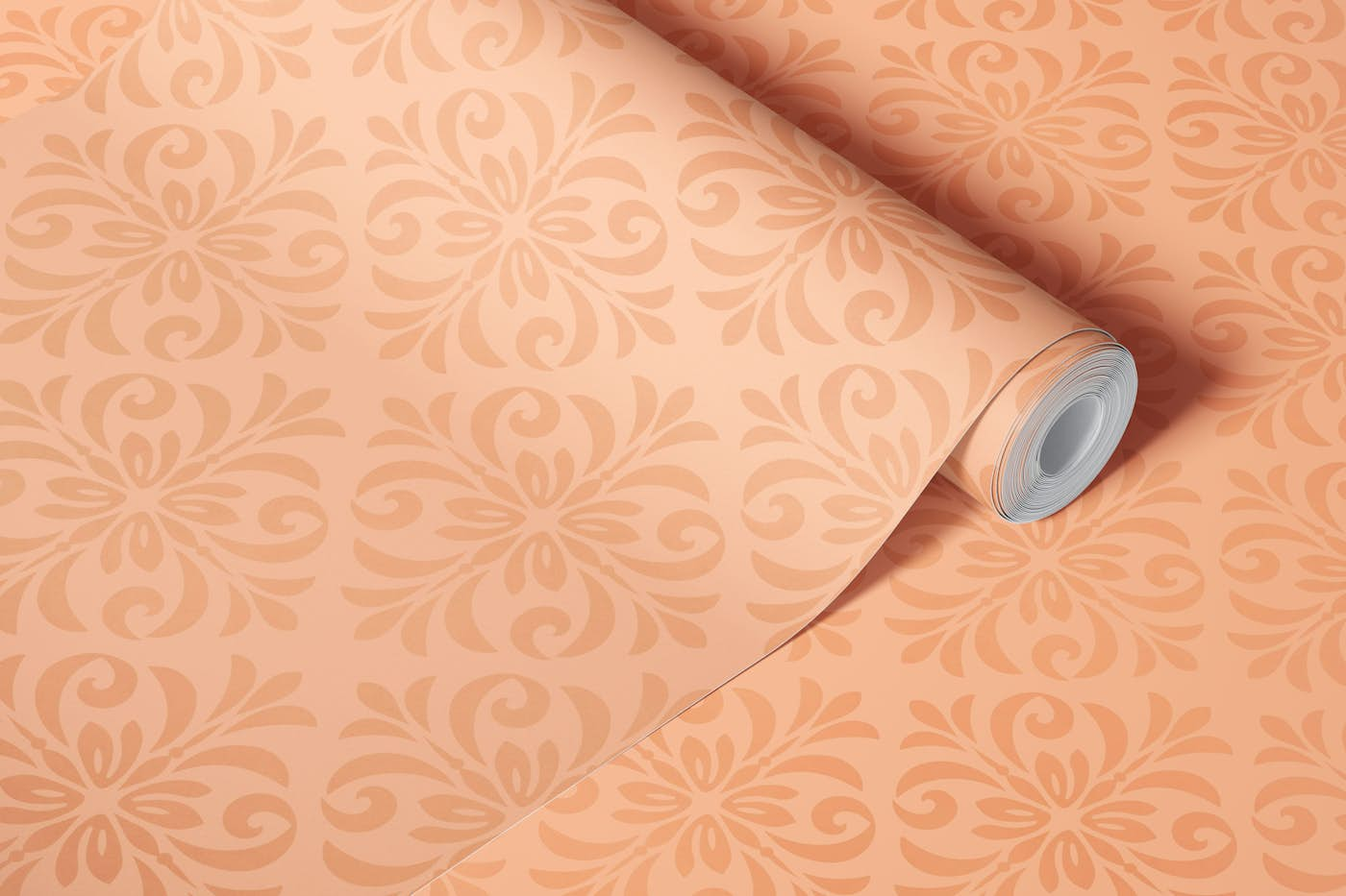 Classic Tile Ornament Pattern Peach Fizz wallpaper roll