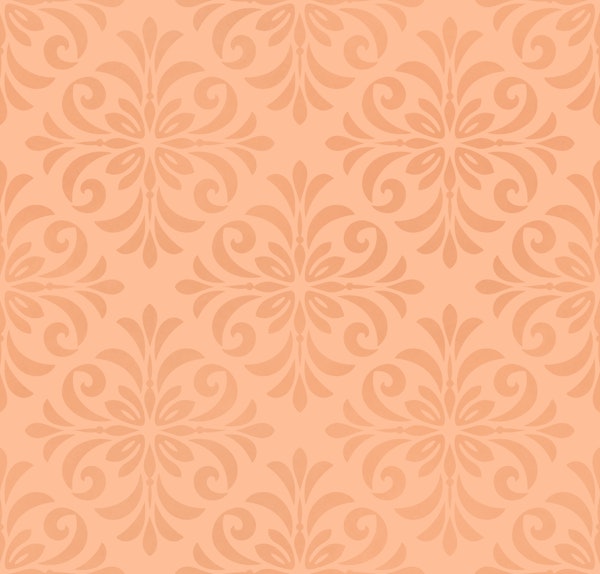 Classic Tile Ornament Pattern Peach Fizz
