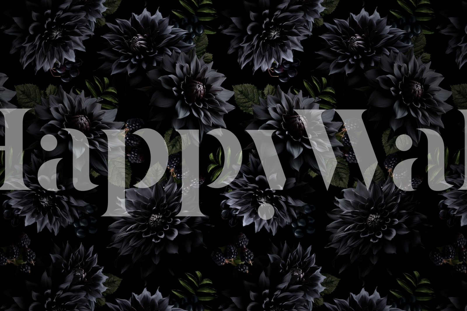 Black Mysterious Gothic Flower Wallpaper
