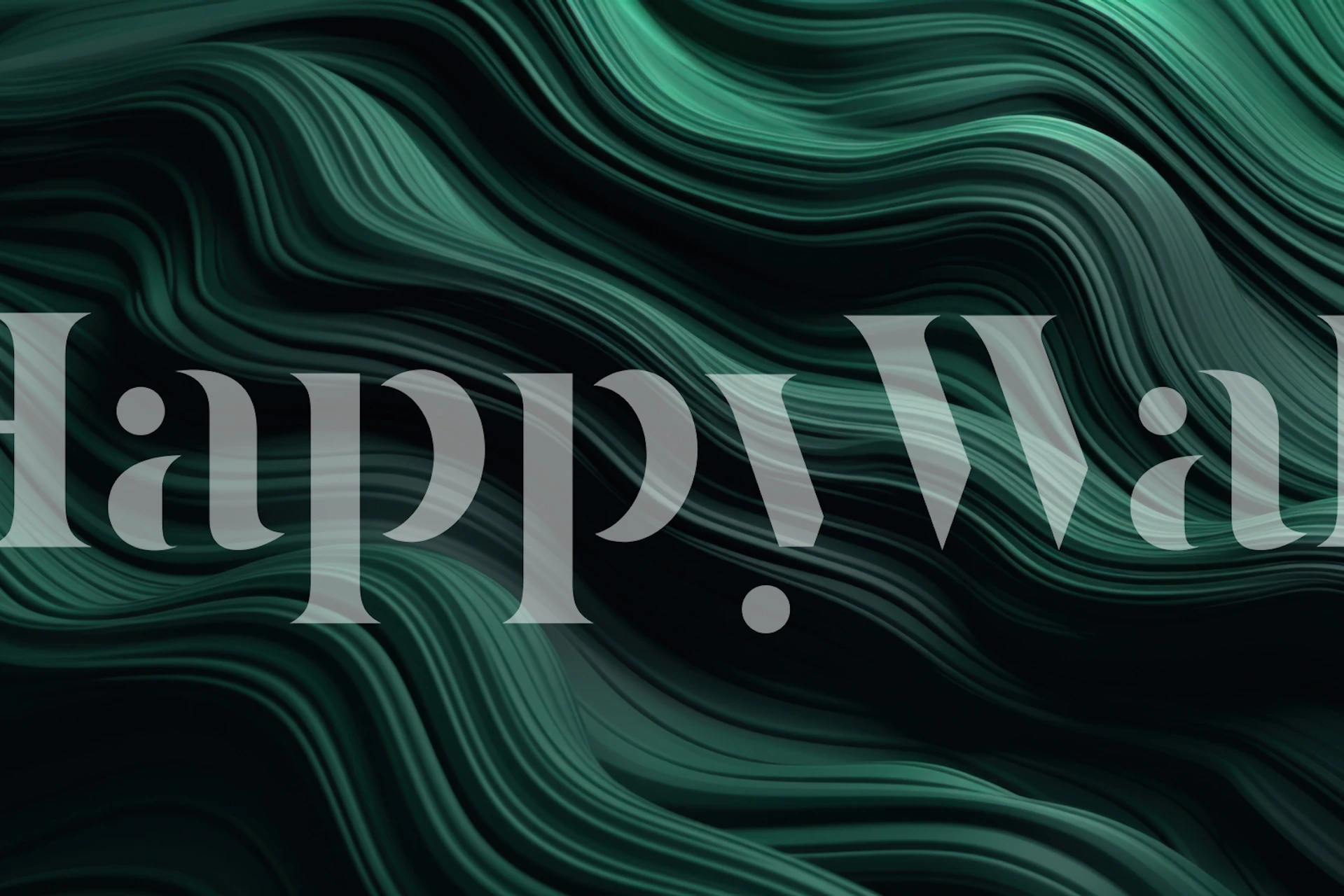 Emerald Green Waters Ethereal Waves wallpaper in a room