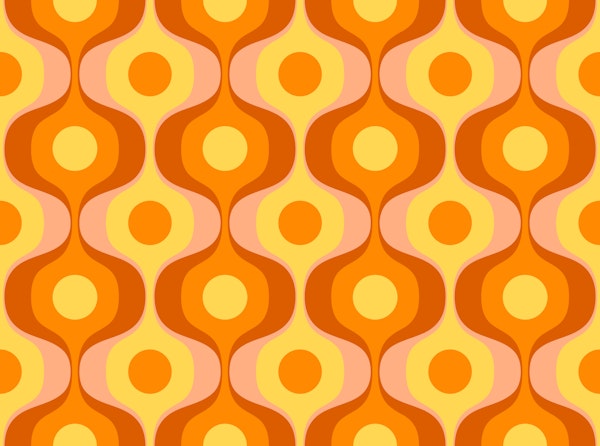 Yellow Retro 70s Groovy Geometry