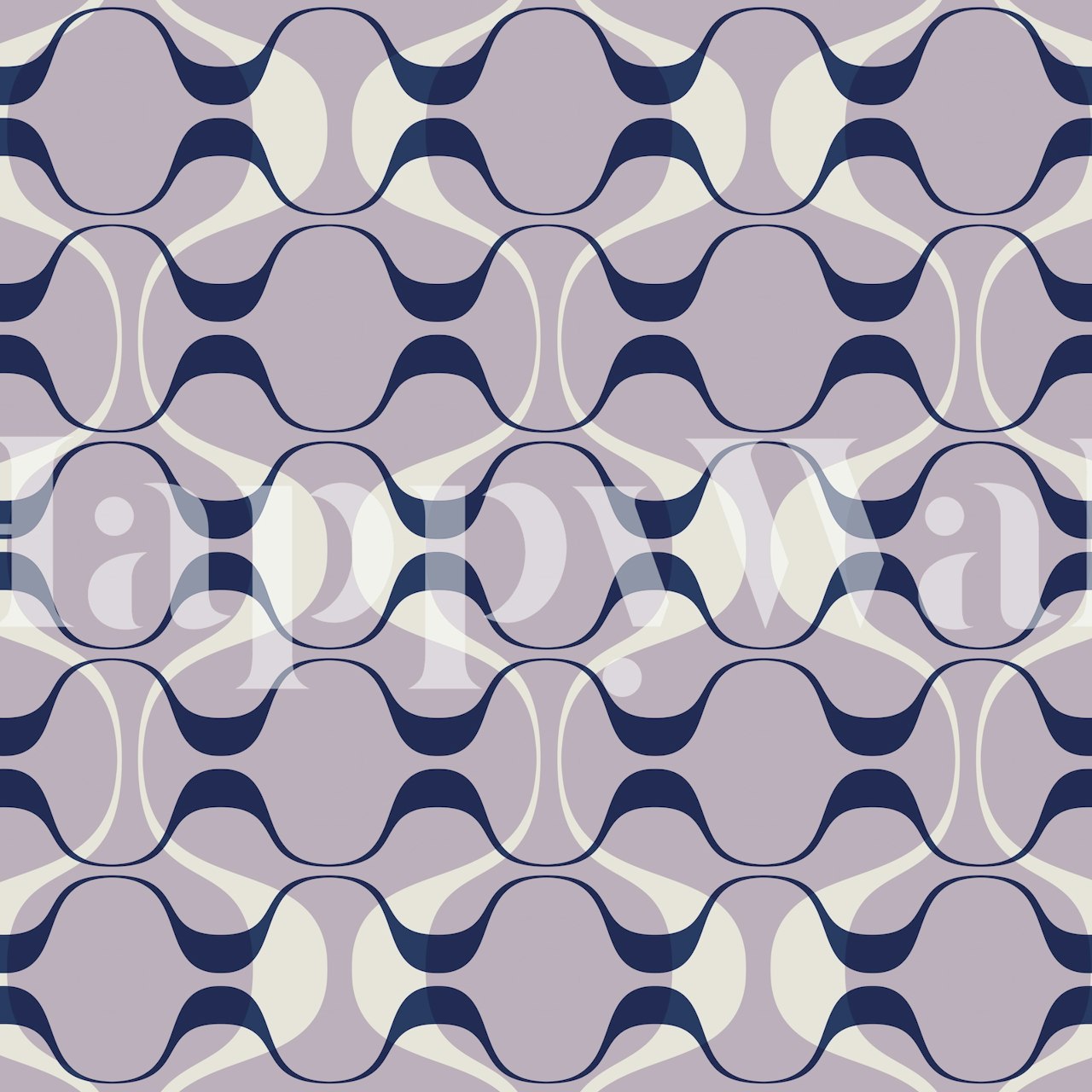 Retro abstract geo wave pattern wallpaper in a room
