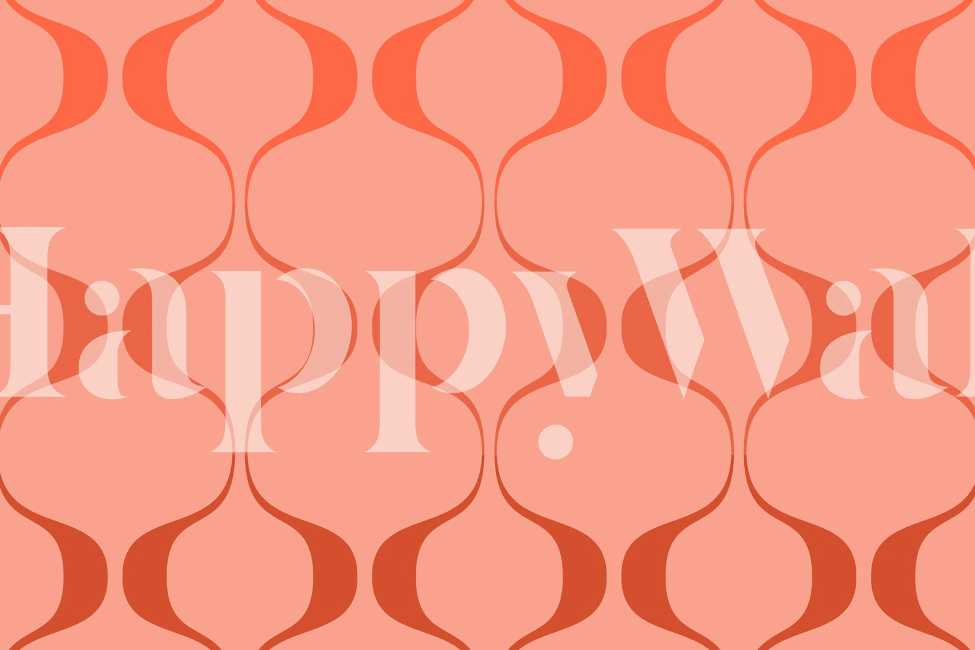 Blush Retro Abstract Geo Wave tapet i rummet