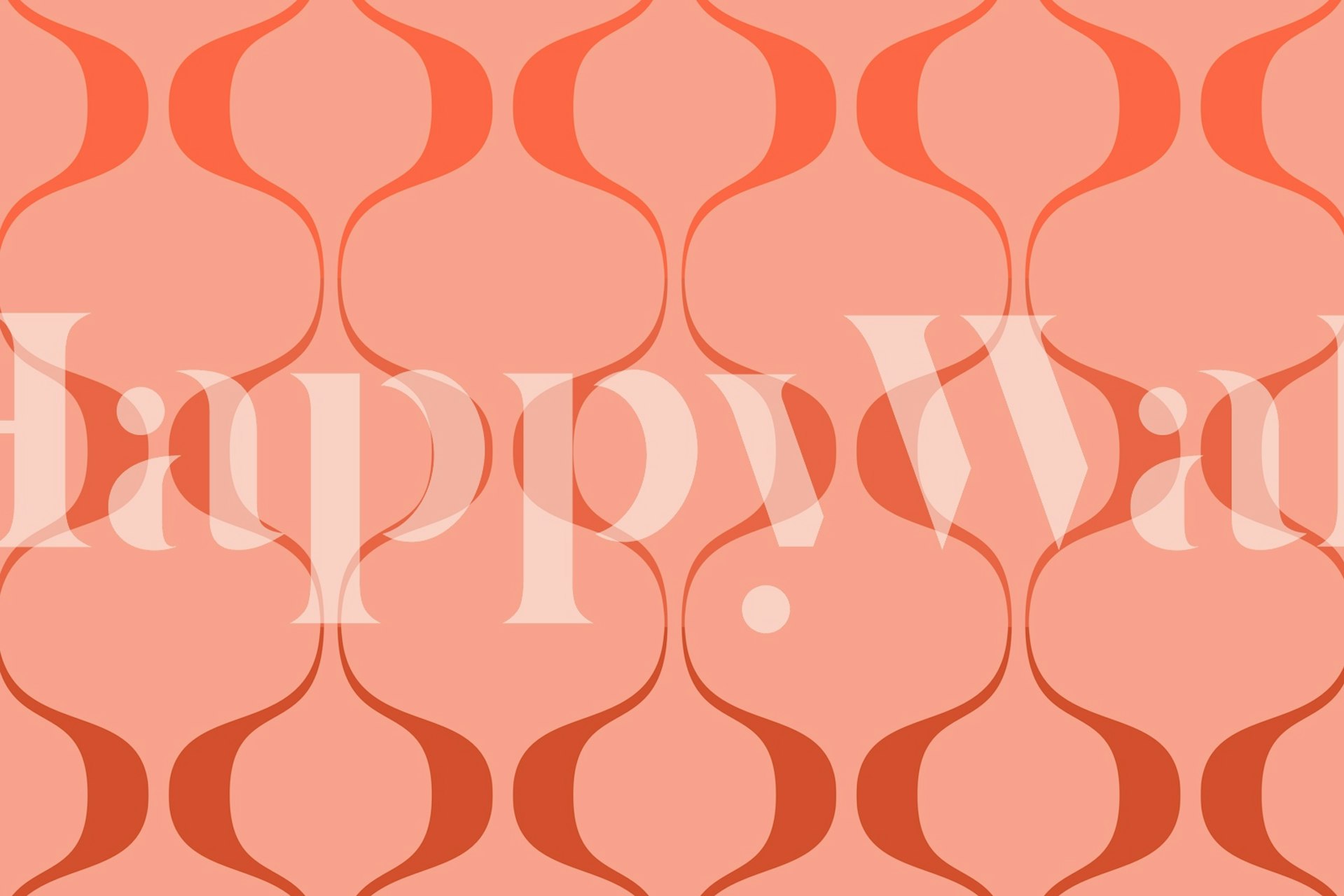 Ταπετσαρία Blush Retro Abstract Geo Wave στο δωμάτιο