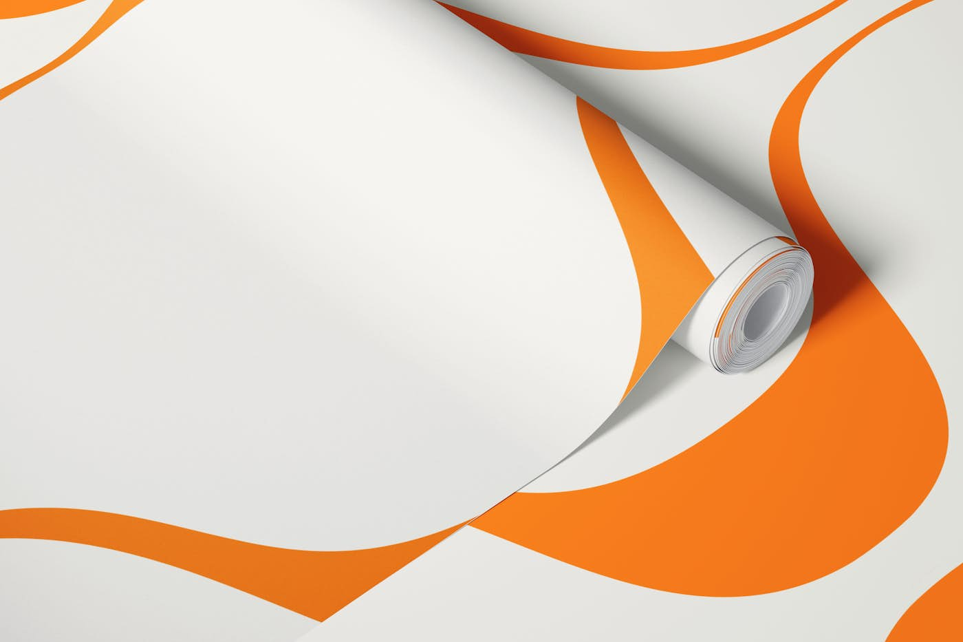 Orange Retro Abstract Geo Waves wallpaper roll