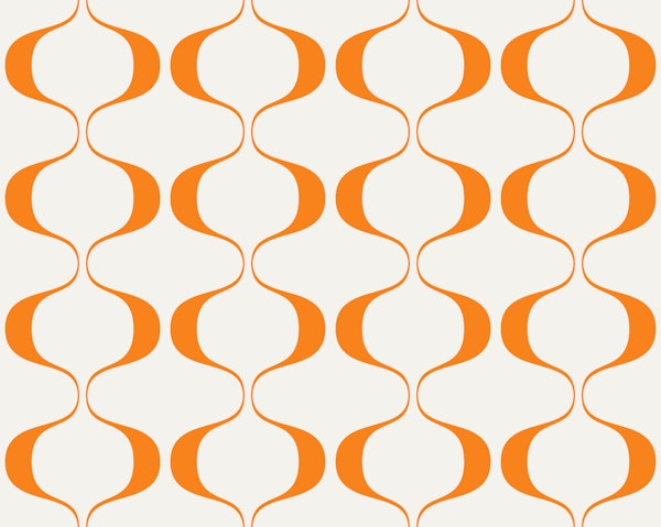 Orange Retro Abstract Geo Waves