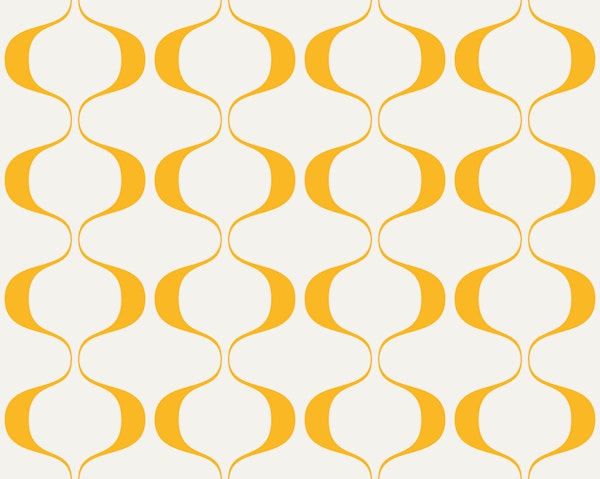 Yellow Retro Abstract Geo Waves