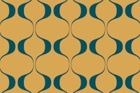Teal Retro Abstract Geo Waves ταπετσαρία