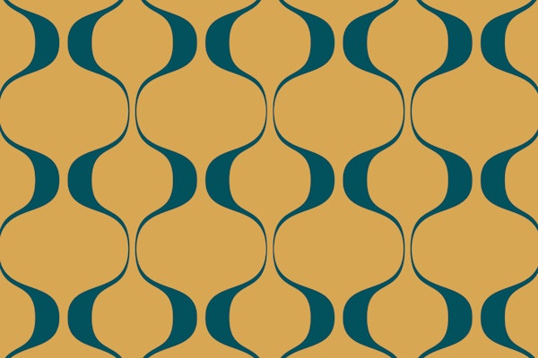 Teal Retro Abstract Geo Waves