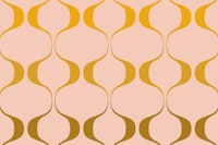 Muted Retro Abstract Geo Waves ταπετσαρία