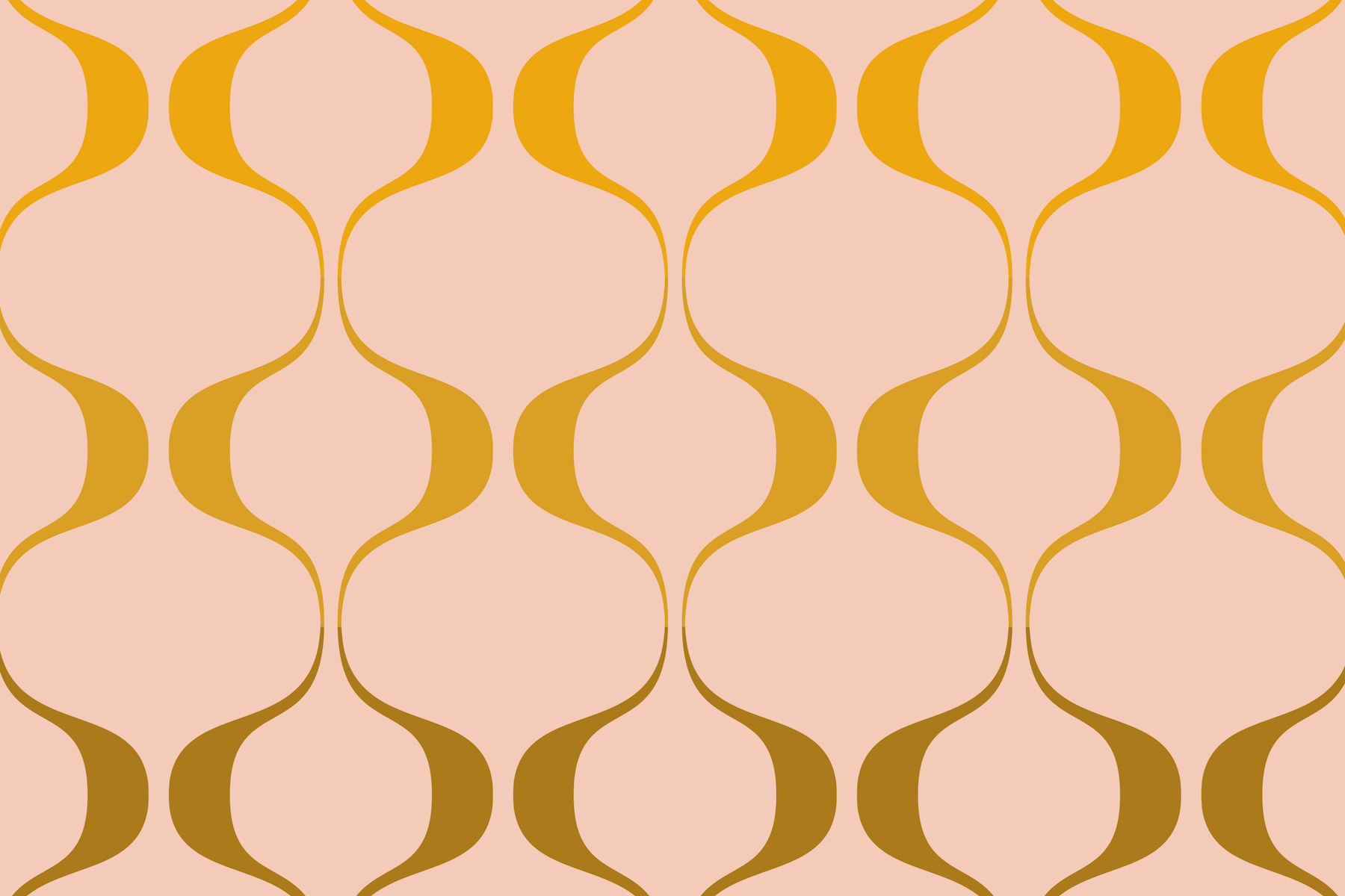 Muted Retro Abstract Geo Waves - Happywall