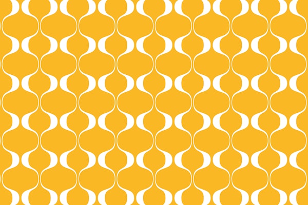 Mustard Retro Abstract Geo Waves