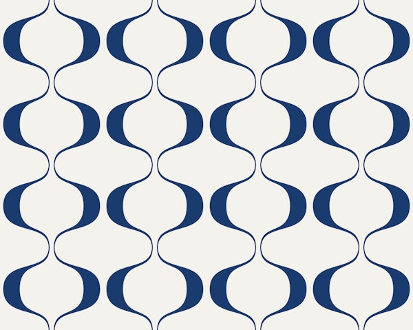 Navy Retro Abstract Geo Waves