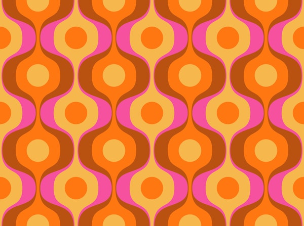 Vivid Retro Abstract Geo Waves