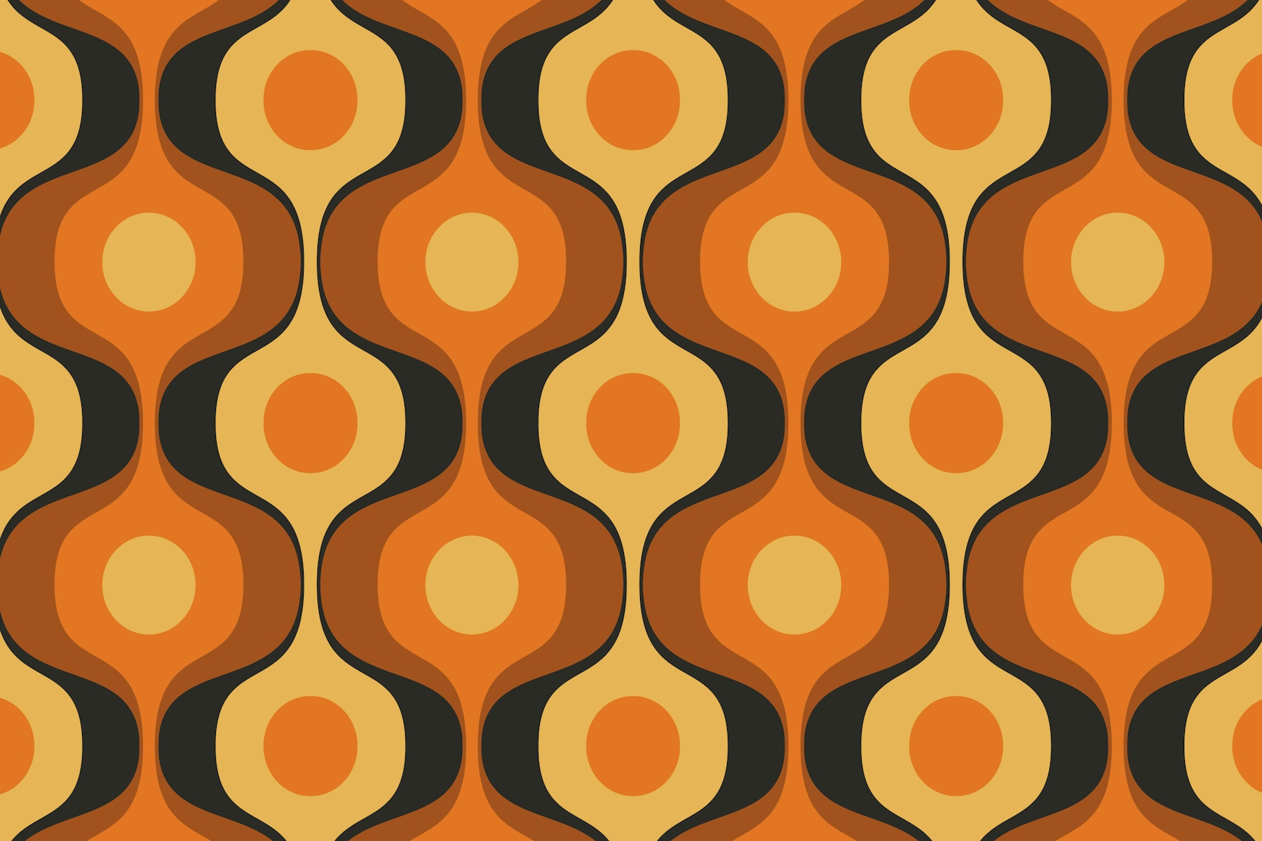 Large Retro Abstract Geo Waves wallpaper | Happywall