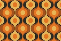 Large Retro Abstract Geo Waves tapet