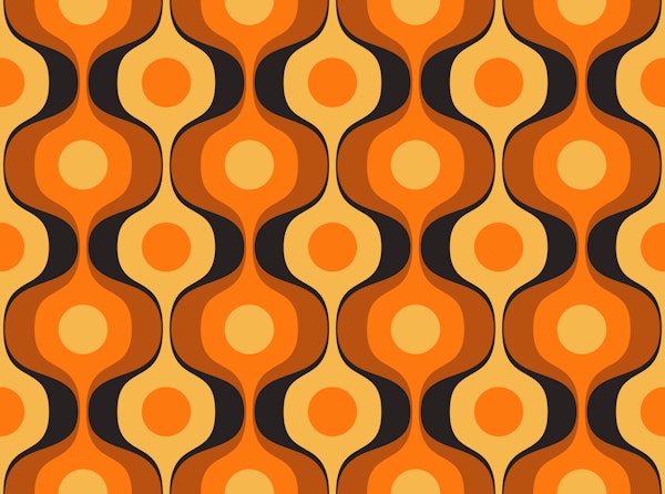 Large Retro Abstract Geo Waves