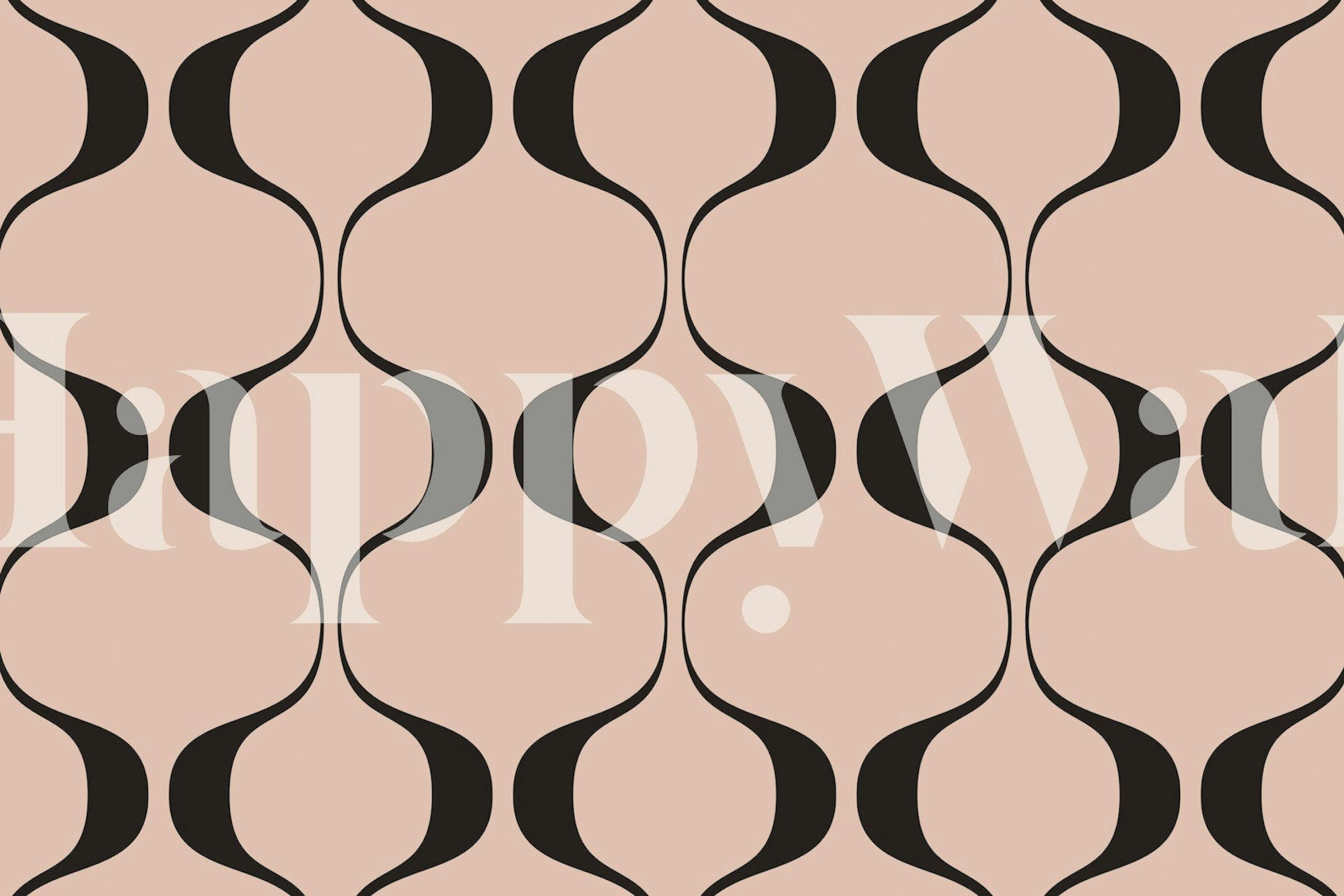 Muted Retro Abstract Geo Wave wallpaper design