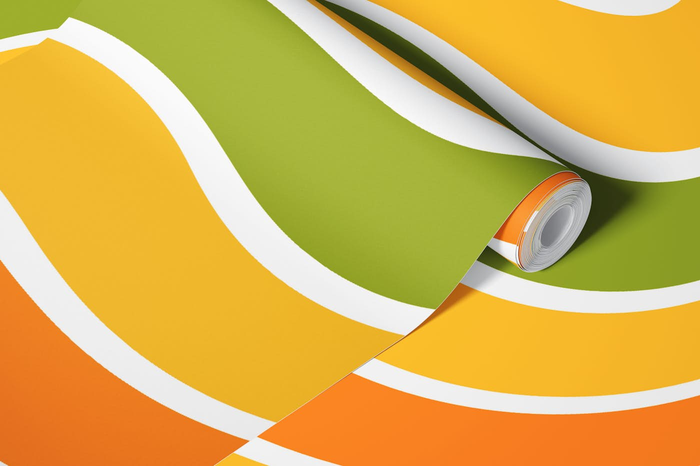 Funky Retro Geo Wave Swirl wallpaper roll