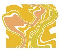 Yellow Retro Topography Map tapete