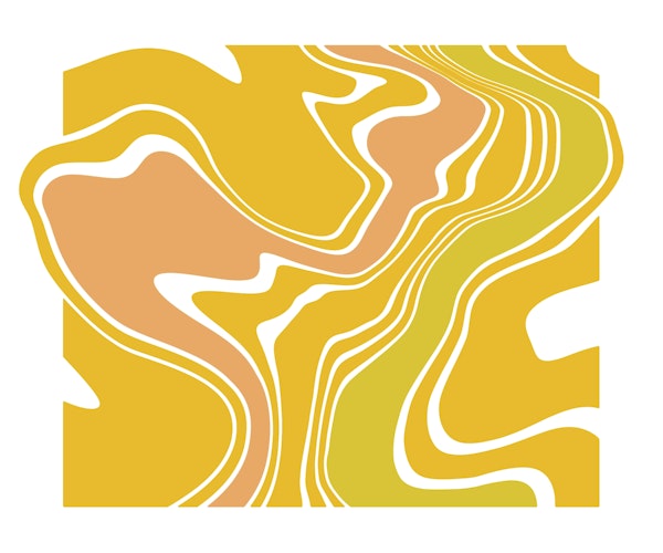 Yellow Retro Topography Map