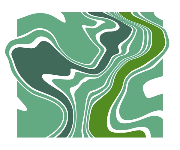 Dreamy Retro Geo Abstract Green