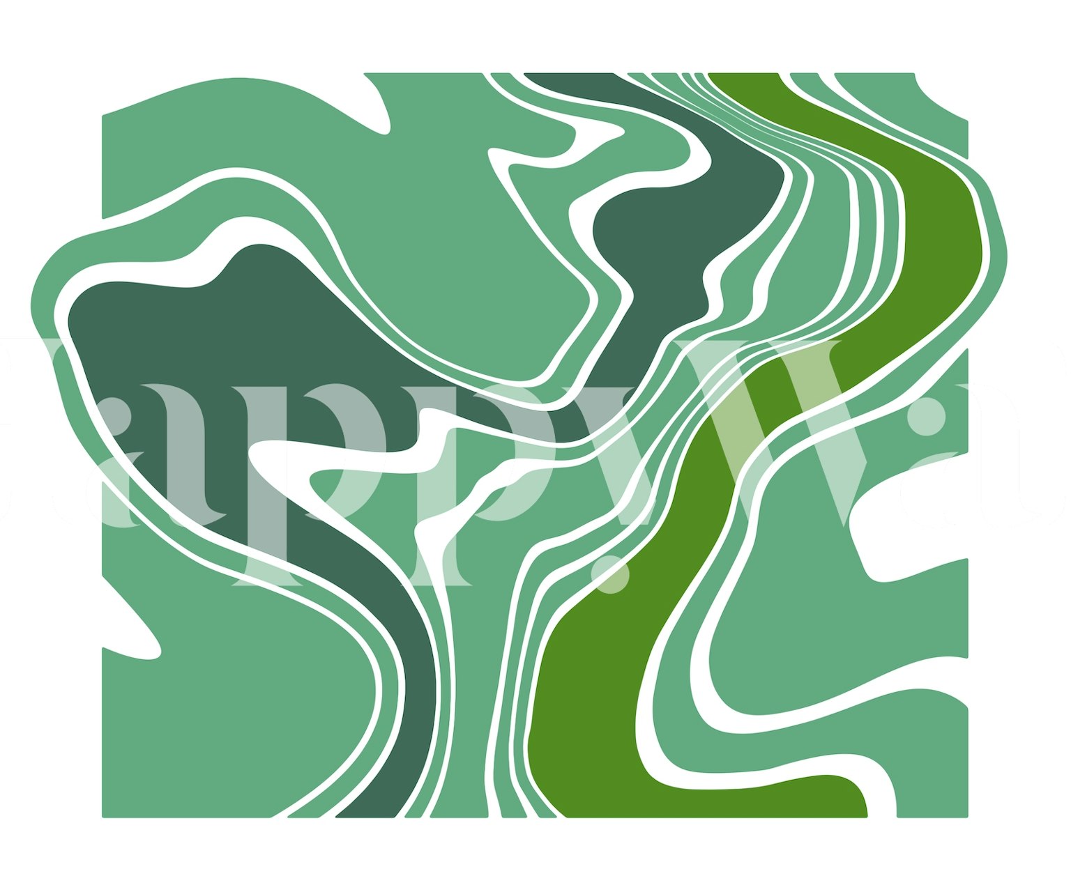 Dreamy Retro Geo Abstract Green papel de parede em um quarto