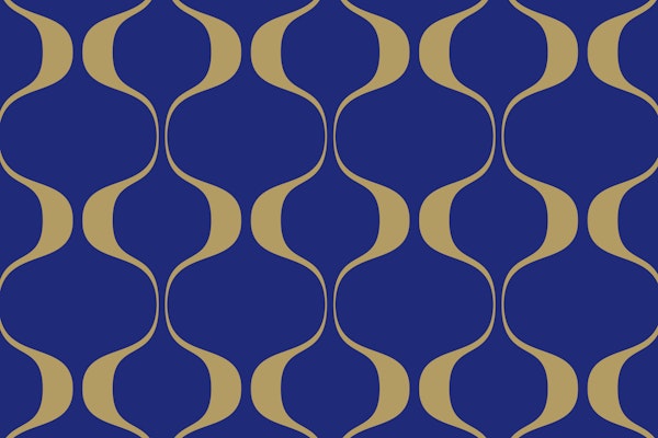 Navy Retro Geo Abstract Waves