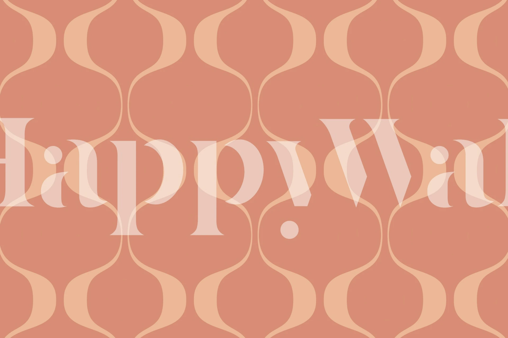 Fotomural ondas abstractas estilo retro en tonos suaves